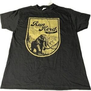 Run With The Herd Fort Wayne Purdue University Black T-Shirt Tee Men's L